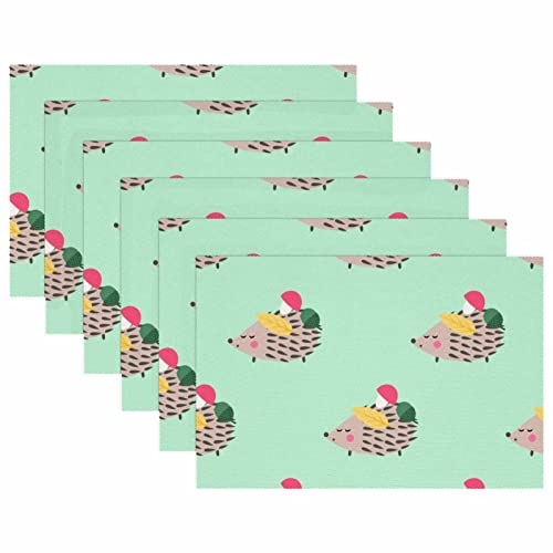 Set de table champignon et hérisson pour repas d'automne doux