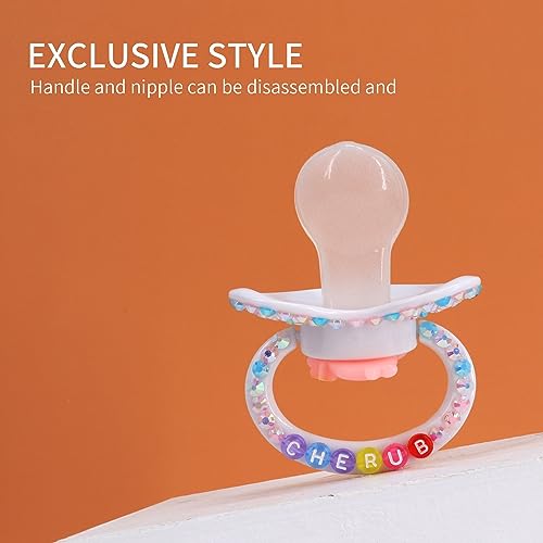 Image of Adult Sized Pacifier Crystal Rhinestone Bling Pacifiers (Style 8)