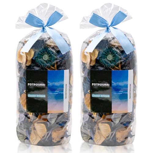 Griwuut Potpourri Bags -Dried Flowers, Home Fragrance & Decorative Bowl Vase Filler, Table/Home Decor - 2 Bags (8.1oz) (Blue)