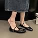 Women's Classic Retro Square Toe Flat Mary Jane Shoes Fashionable and Comfortable Walking Flat Shoes with Buckles (Brown,8)
