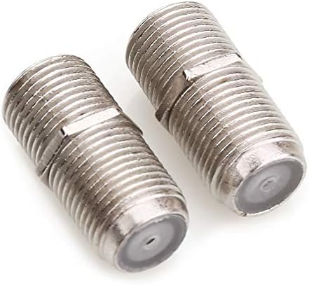 NANYI TV T/F Type Connector Socket to RF Coax Aerial Adapter (F Type Male to 9.5TV Female/Male -Silver-1P/1P)