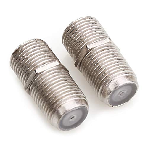 NANYI F Plug Female to Female Coaxial Cable Extension Coupler for F TV Radio Coax Cables Adapter, TV Aerial Coaxial Cable F-Connectors Adaptor Satellite F Type Screw Connector Socket -2Pack