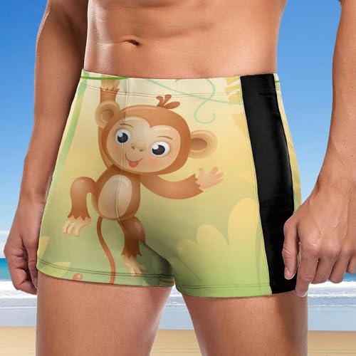 Short de bain marron imprimé singe pour vos journées plage - 2