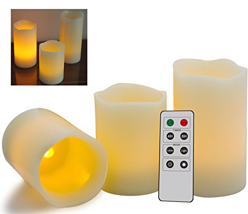 ThinkGizmos Confezione da Candele con Telecomando  Impressionante Candele Senza Fiamma con Telecomando + Timer Funzione