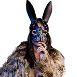 NBMARLS Leather Masks Masquerade Mask for Women Halloween Masks for Adults Animal Half Face Mask Party Mask for Cosplay