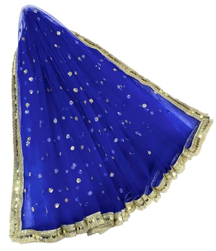 Image of Navti Creations Women's Lightweight Net Dupatta With Sequence Embroidery & Kiran Border (Length 2.25m)