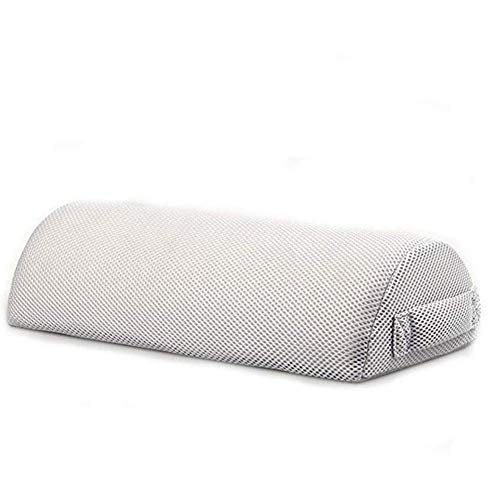 Foot Rest Under Desk Cushion High Density Sponge Footrest Half Moon Bolster Foot Rest Pillow for Lumbar, Back, Knee Pain | Foot Stool Rocker (White mesh)
