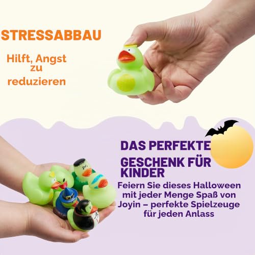 JOYIN 12 im Dunkeln leuchtende Halloween-Gummienten, Verschiedene Gummienten für lustige Badeenten, Halloween-Partyzubehör, Geschenke… – Ansicht 3
