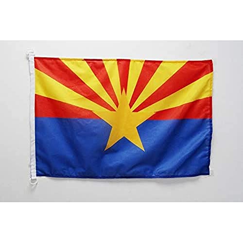 AZ FLAG Bandera Nautica de Arizona 45x30 cm - Pabellón de Conveniencia Americana de Arizona - EEUU 30 x 45 Cm, Bandera de Barco con anillas