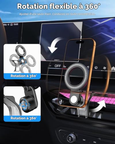 CloudValley Support de téléphone de Voiture pour Les BMW Série 3 G20 (2020-2025), X3 G01 (2022), X5/X5 PHEV G05 (2019-2025) et Série 4 (2021-2025). Support de téléphone Rotatif à 360° avec Aimant N55 – vue 6