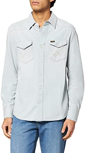 Wrangler Men's Icons Denim Shirt, Blue 
