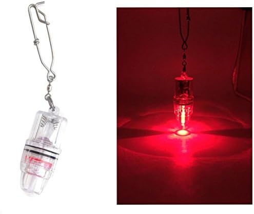 LED 4PACK Deep Drop Underwater Fishing Flashing Light Bait Lure Squid, AA Battery Activated(Not Included), 800M Deep (Pack of 4, Red)