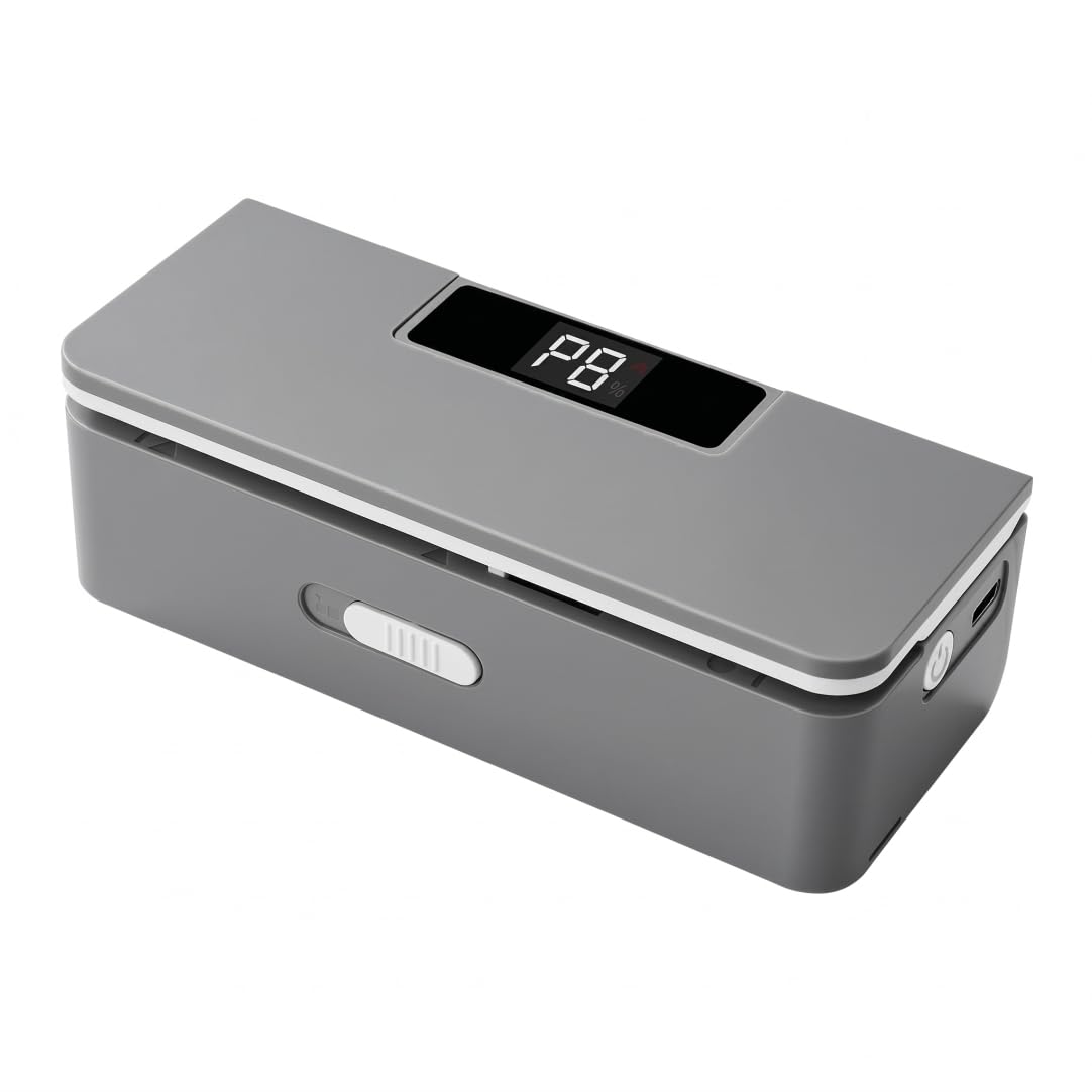 Nukinp Mini Bag Sealer With Cutter And Magnet, Portable Bag Resealer | 8 Temp Settings, 1800mah Rechargeable, Type-c, Gray