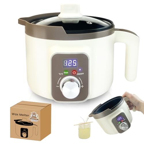 LFISGNN Candle Smart Wax Melter for Candle Making with Digital Temperature Control, Candle Wax Melting Pot with Electric ?/? Control for Adults Begineers Making Candles
