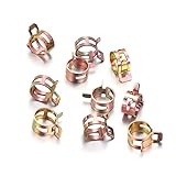 10Pcs Stainless Steel Tube Clamp Fastener, 5-16mm Hose Clips for Fuel Oil Water Lines(8mm)