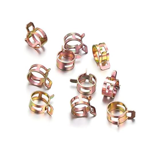 10Pcs Stainless Steel Tube Clamp Fastener, 5-16mm Hose Clips for Fuel Oil Water Lines(8mm)