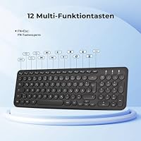 cimetech Kabellose Tastatur, Ultraslim Deutsches QWERTZ Layout wiederaufladbare USB Anschluss 2,4 GHz Kabellos Tastatur mit Multimedia-Tasten, Kompatibel mit PC, Computer, Notebook, Laptop, Windows – Ansicht 6