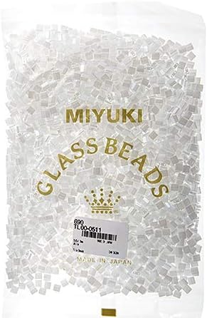 Miyuki TILA Beads 5x5mm 2 Hole TL0511 White Opaque Luster 250Gms Bulk Bag of Japanese Glass Beads