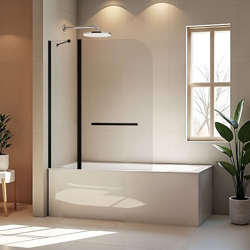BoBliss 48" W x 58" H Bathtub Shower Door, Frameless