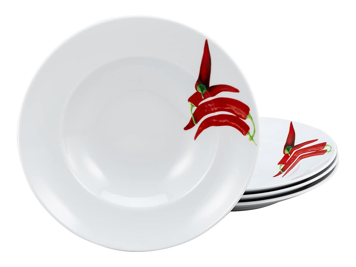 Creatable, 23434 Serie CHILLI, juego de vajilla, platos de pasta, 4 piezas
