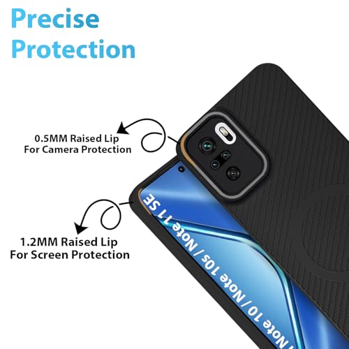 Image of LIRAMARK Rugged Carbon Fibre TPU Armor Silicone Back Cover Case for Redmi Note 10 / Note 10s / Note 11 SE