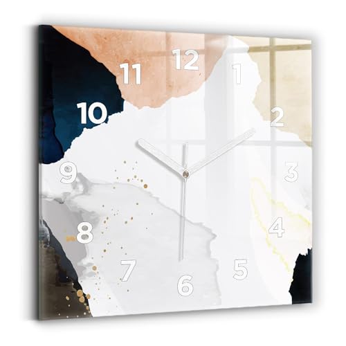Horloge murale carrée silencieuse Wallfluent à affichage moderne