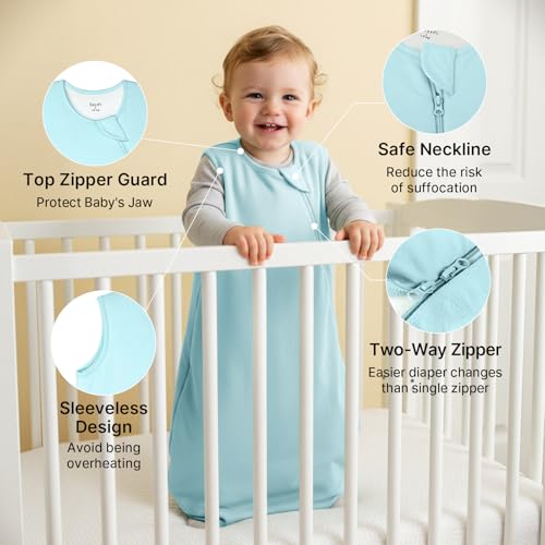 Image of Rayon Made from Bamboo Sleep Sack 18-24 Months 1.0 TOG | Toddler Sleep Sack 2T, Supersoft Breathable Sleeping Bag with 2-Way Zipper, Baby Wearable Blanket, All-Year-Round Comfort
