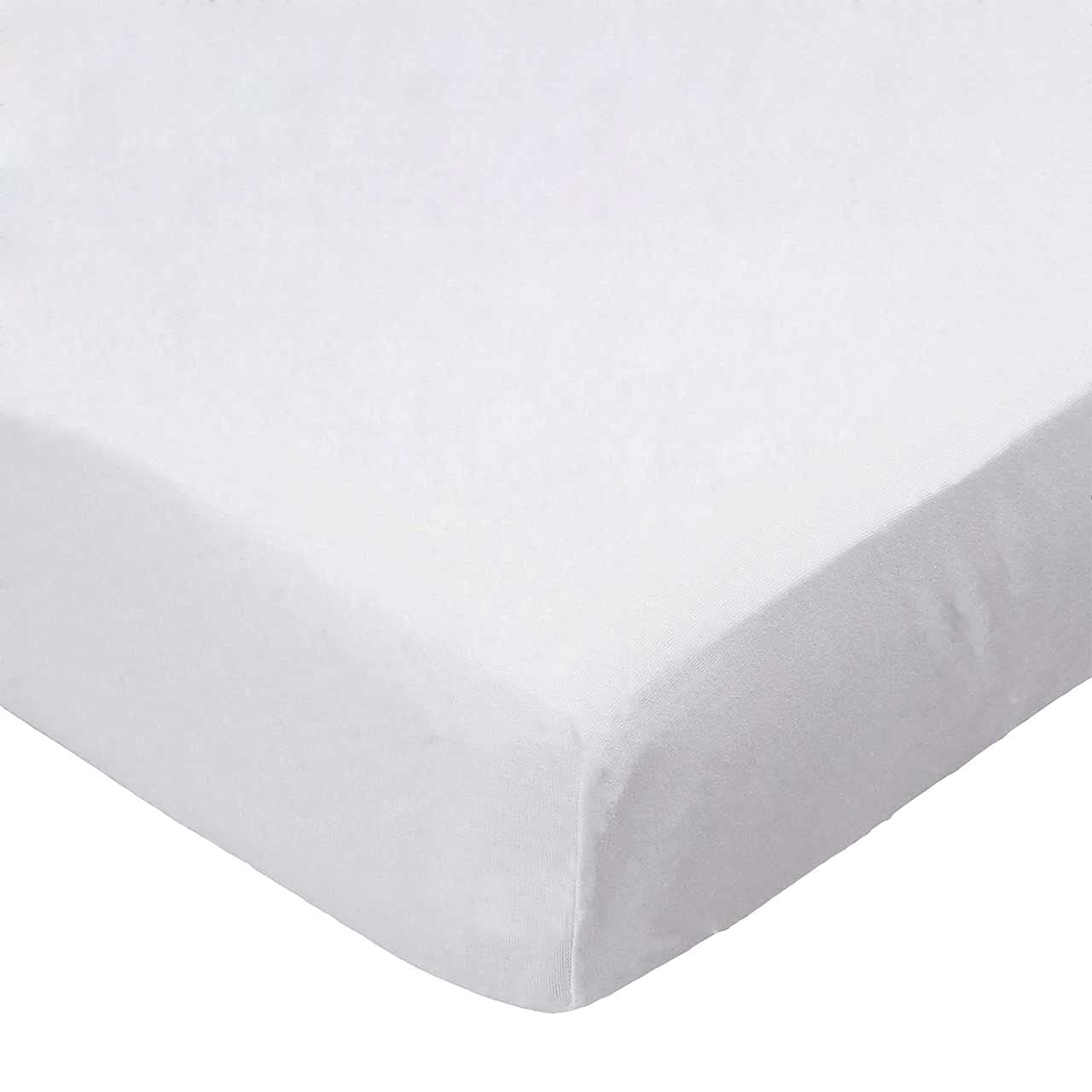 SheetWorld Baby Fitted Square Play Yard Sheet Fits Joovy 38 x 38 inches, 100% Cotton Woven Sheet, Unisex Boy Girl, Solid White Woven, Made in USA