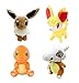 4 Piezas / Regalo De Cumpleaños De Pokemon Serie Pikachu 20Cm Lapras Eevee Fennekin Marowak Juguete De Felpa Adorable Muñeca De Anime Regalo De Peluche Suave para