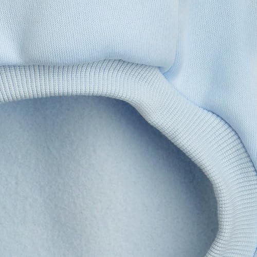 Image of Puppy Sweater for Small Dogs Winter Pullover, Light Blue XXS | Elastic Cuffs Pet Clothes, Holiday Party Matching, Fall Winter Daily Outfit, Soft Breathable Machine Washable Sweatshirt