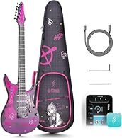 【Smart system】 Inspire smart electric guitar features a powerful 15W speaker, offering a range of 20 distinct tones, and provides deep customization options via the ENYA MUSIC App. 6.35mm output jack & 3.5mm headphone output jack for standard instrum...