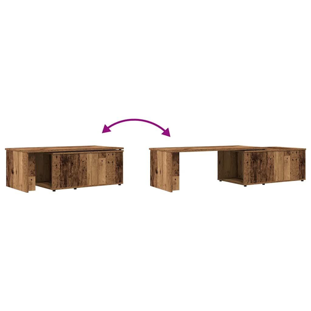 Genérico Mesa de centro Madera de Ingeniería 150x50x35 cm | Superficie lisa, resistente a la humedad, gran espacio de almacenamiento, fácil de limpiar