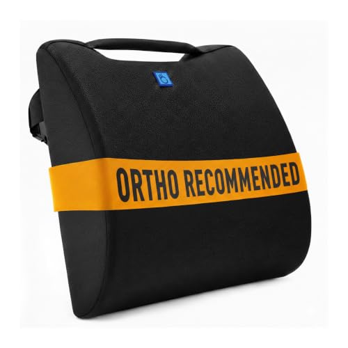 Image of Back Support for Office Chair | 5-Year Warranty | Premium High Density Foam Lumbar Pillow | Orthopedic Backrest for Lower Back & Sciatica Pain Relief | Ergonomic Desk Chair Cushion(Black)