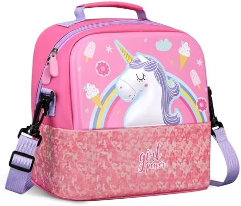 Kids Lunch Bag, Durable Insulated Lunch Bag for Girls 3+, Holds L...