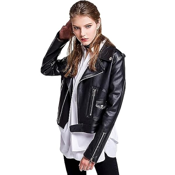 Adhdyuud Vrouwen Casual Faux Leathers Jas Zwarte Straat Biker Jas Y2K Jas Punk Bijgesneden Motor Uitloper