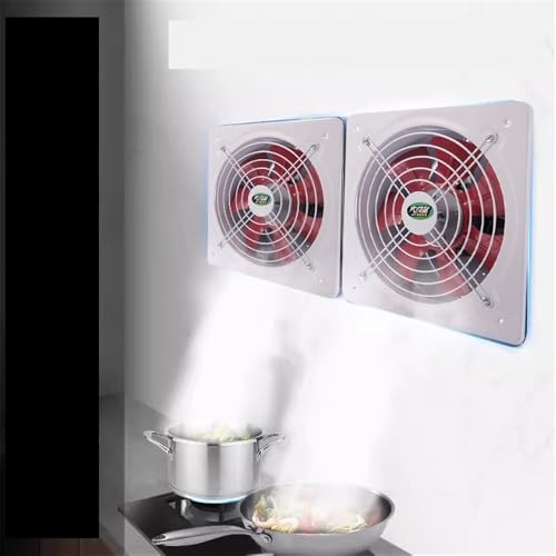 Ventilador de ventilación 35 x 35 cm para cocina y baño con montaje en pared, ventilador de extracción fuerte para ventana miniatura 3