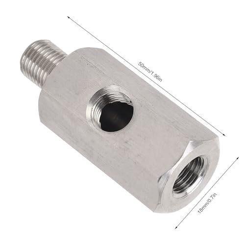 M10x1,0 Edelstahl-Öldrucksensor-T-Stück auf M10-Adapter, Universelles Design, Auslaufsicher, Rostfreies Turbo-Zuleitungsmessgerät für die Meisten Modelle, Einfacher Anschluss