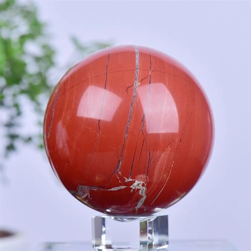 Boule de jaspe rouge authentique et quartz naturel de collection 310-400g - 4