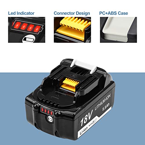 2X Hochstern Vervanging voor 18V Batterij BL1830B BL1830 BL1820 194205-3 LXT-400 met LED-indicator - Afbeelding 3