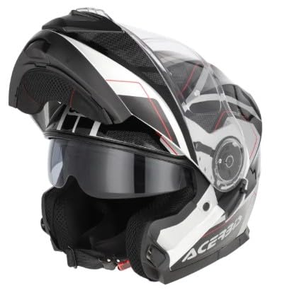 Casco Modular Acerbis Serel 22-06 Blanco y Rojo - 0025201.314 Talla M