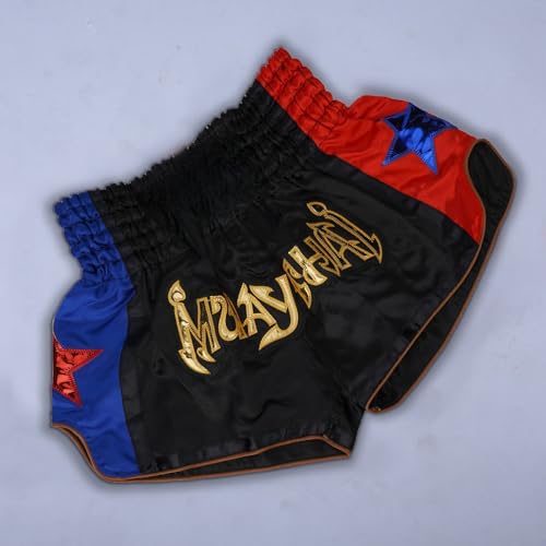 QuivyLivy Anotherboxer Pantalones cortos de poliéster para artes marciales, transpirables, para Muay Thai, Kickboxing, para entrenamiento de boxeo, unisex, cintura elástica, artes marciales mixtas (S - imagen 5