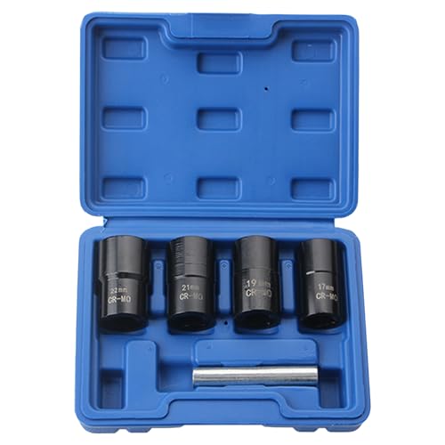 50mm Spline Lug Nut Key Set 5pcs Chrome Moly Steel Wheel Lock Remover AntiSlip Design Professional Grade for Shops DIY