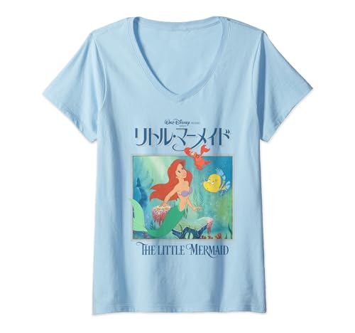T-shirt La Petite Sirène col V vêtement Disney pour look urbain branché