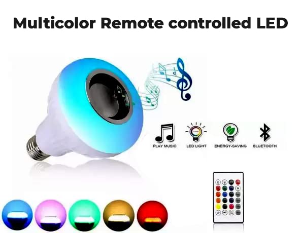 Image of Multicolor Remote Controlled LED bulb with Bluetooth Speaker