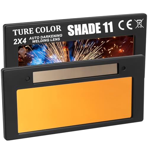 Image of Auto Darkening Welding Lens, Gold Shade 11 True Color Welding Lens Welding Lense for Sugar Scoop Welding Hood or Pancake Welding Hood