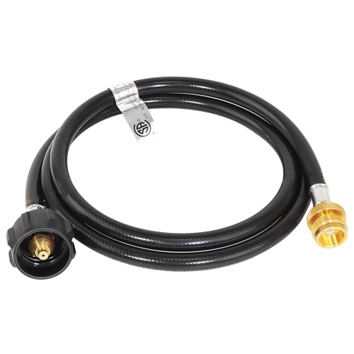 XCHQGC 6ft Propane Hose Adapter 1lb to 20lb,Adapter Converts 1lb Appliances to 5-40lb Tanks ,propane tank adapter for Weber Q Grill, Coleman Camping Stove, Buddy Heater and More Portable Grills