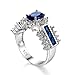 Musihy Jahrestag Ringe Damen, Silber Vergoldet Ringe Brillant Zirkonia Komfort Fit Blau Größe 57 (18.1)