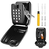 LYCXAMES Schlüsseltresor mit Zahlencode, Schlüsseltresor Außen, Wandmontage Schlüsselbox mit 12 Stellig, Aussen Schlüsselkasten Wasserdicht Schlüsselsafe für Hausschlüssel, Garagen, Büro
