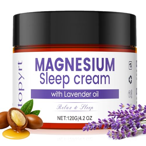 Magnesium Cream for Sleep: Magnesium Balm for Restless Legs Syndrome Relief Moisturizing Butter with Magnesium Chloride Lavender Oil for Cramp and Muscle Pain for Body Legs Feet 120g/4.2oz