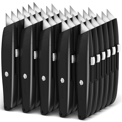 Image of DIYSELF 30 Pack Box Cutter Knives, Comfortable Grip Utility Knives | Durable Utility Knives for Cartons, Paper, Leather and Vinyl; Box Opener for Warehouse, Shop and Home, PVC Pipe Cutter